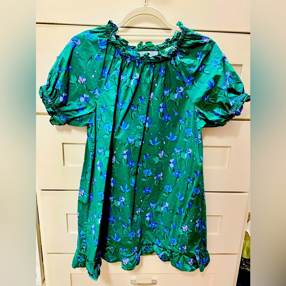 The Katherine Nap Dress - Emerald Space Floral - Emerald Space Floral